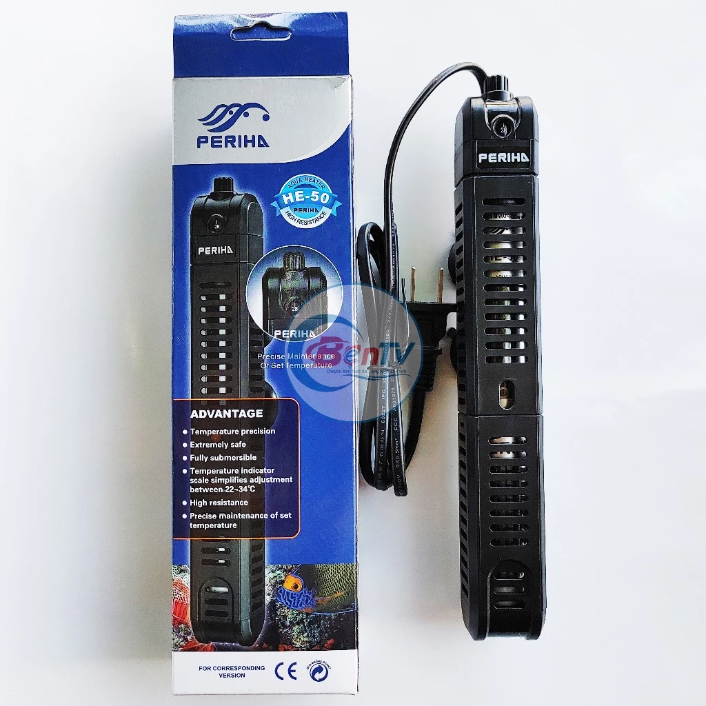 Máy Sưởi Bể Cá Periha 50W 100W 200W 300W 500W - Có Vỏ Bọc Chống Bỏng Cá - Ảnh 2